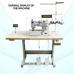 3 Needle 5 Lines Industrial Sewing Machine with Tight Stitching on the Collar, Hem, And Cuffs,Traight Drive Shed Sewing Machine