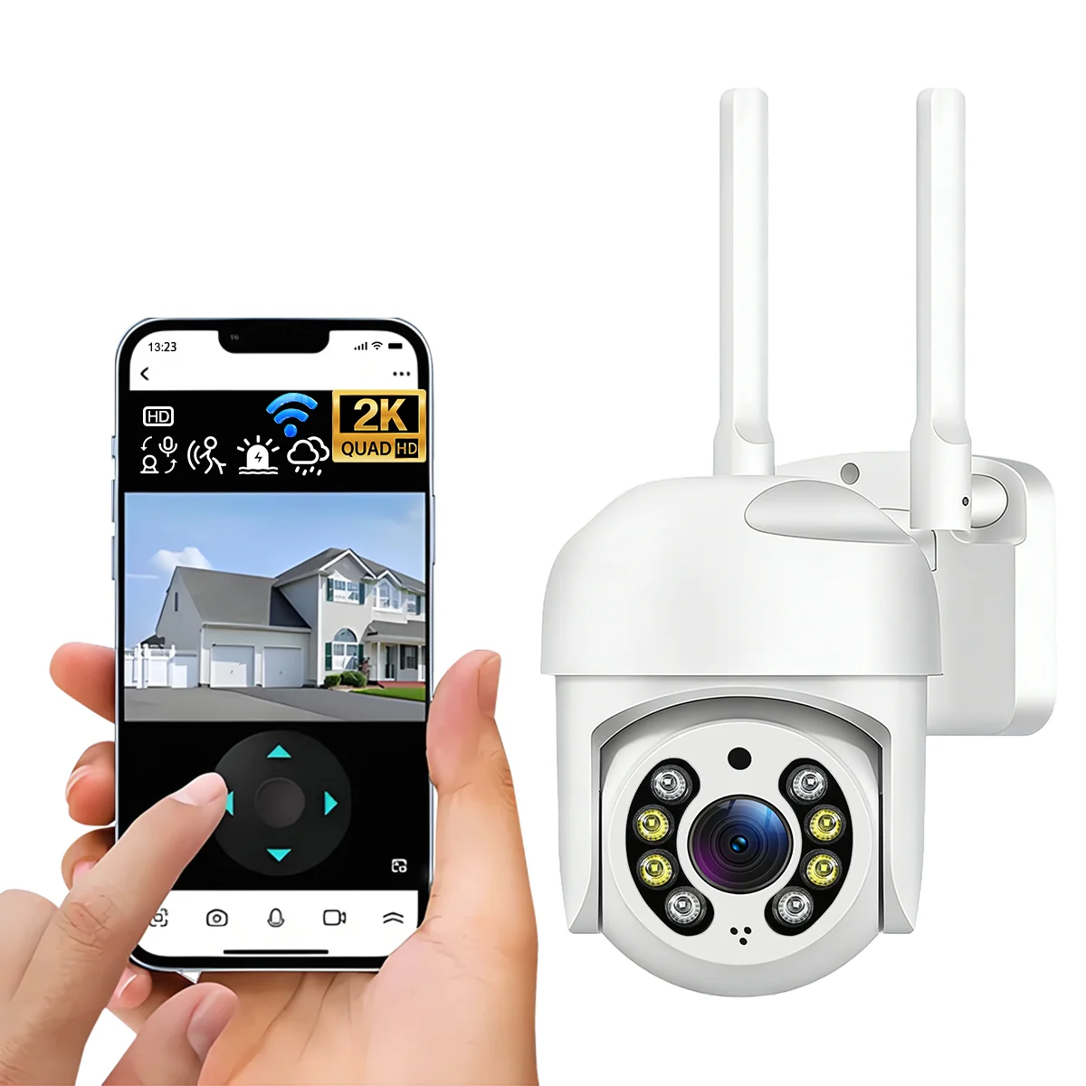 CA8S Wifi Cctv Camera 360 Degree Dual Lens High Definition Wireless Bluetooth Connection Outdoor Home Security Remote Viewing