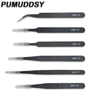 1.5mm Industrial Tweezers Kit Anti-Static Stainless Steel Tweezer Set ESD-10 ESD-11 ESD-12 ESD-13 ESD-14 ESD-15 Repair Tools