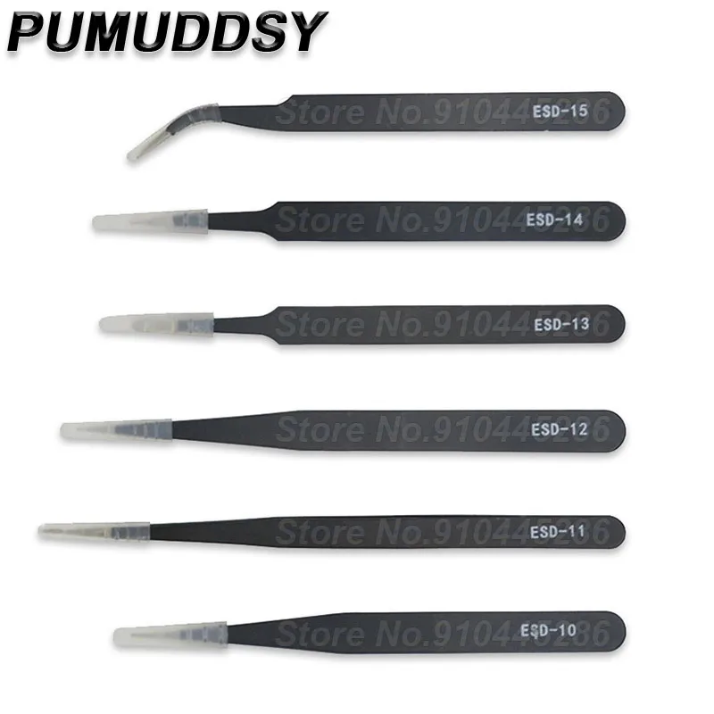1 sztuk VETUS BGA ESD pęseta antystatyczna ze stali nierdzewnej ESD-10 ESD-11 ESD-12 ESD-13 ESD-14 ESD-15 SMD naprawa narzędzia do lutowania