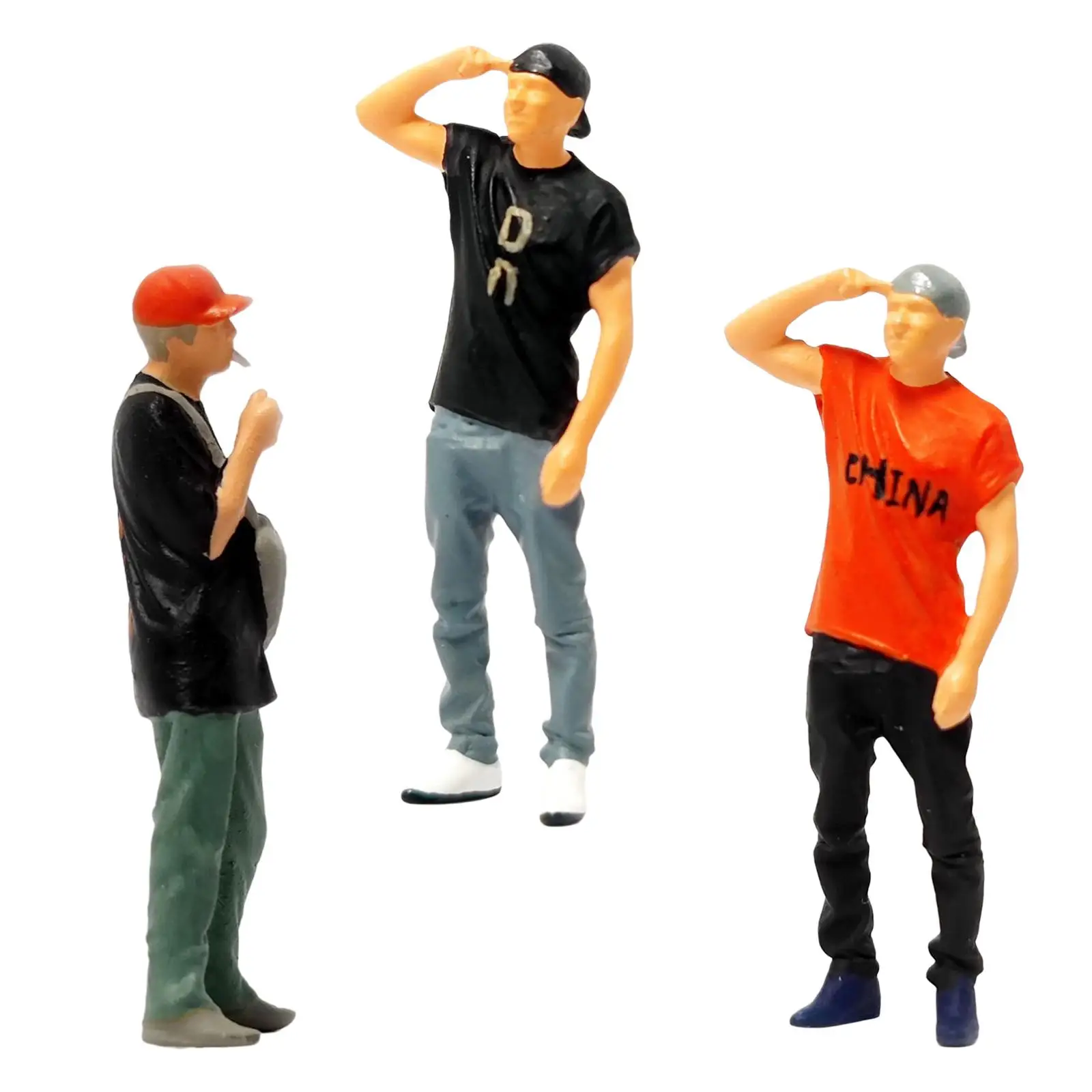Tiny 1/64 Mannen Figuren S Schaal Hars Pop voor DIY Building Desktop Decor