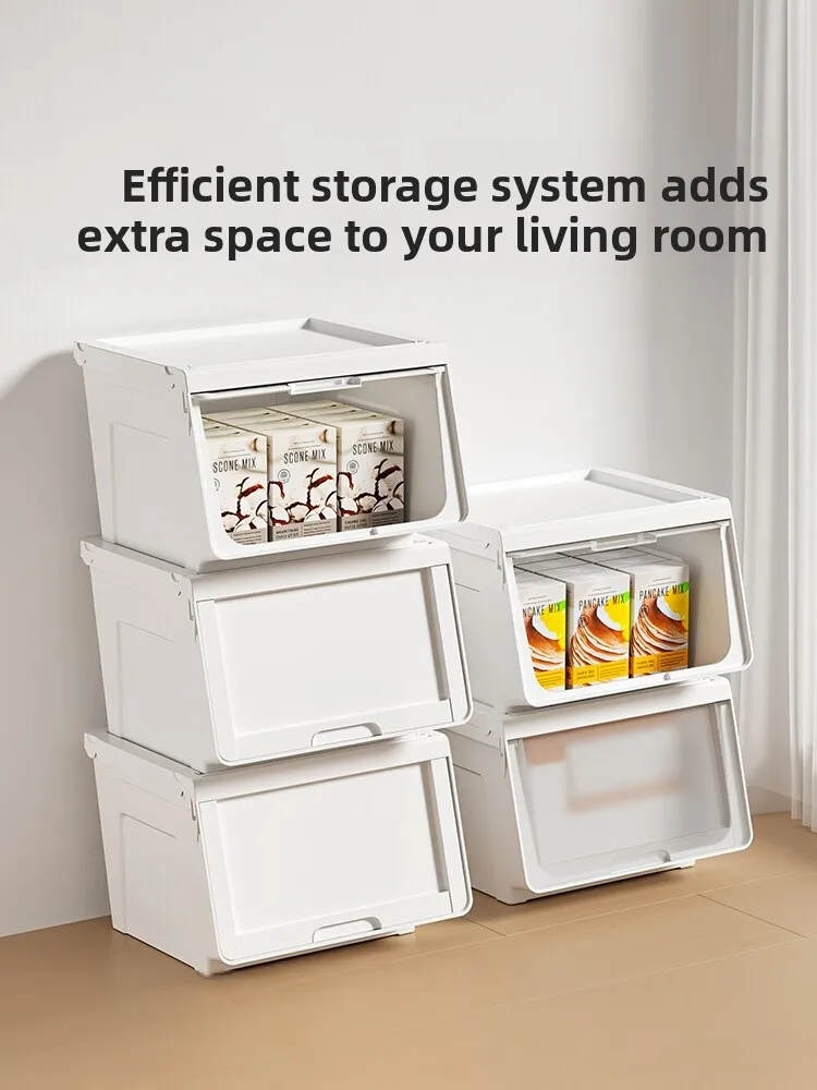 

White Large Capaci HIPS Storage Box Flip Cover Organizer Box for Clothes Toys Clothes And Miscellaneous Items Home Use