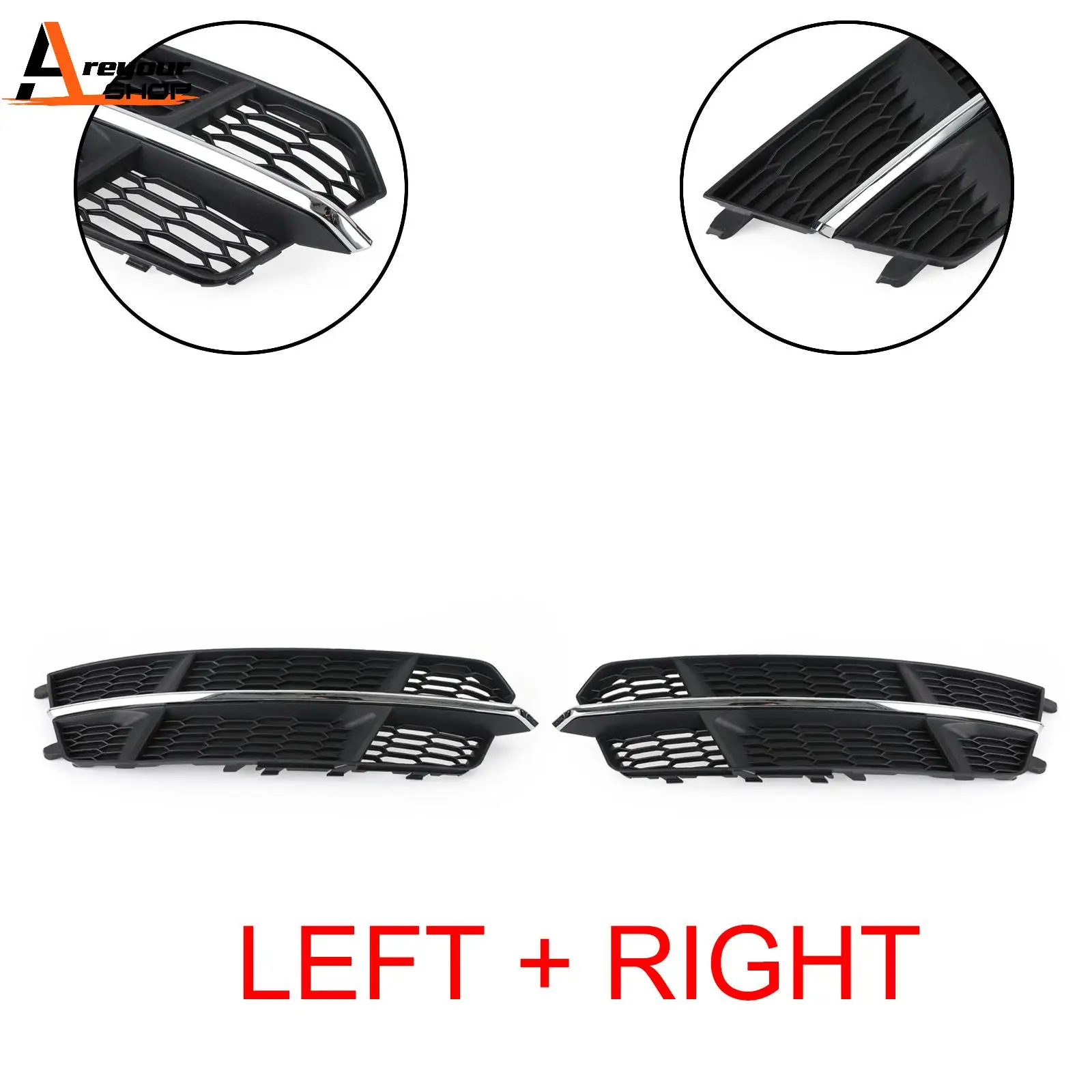 

Areyourshop Front Bumper Lower Grille Grill for Audi A6 C7 S-Line 2016 2017 2018 4G0807681AN 4G0807682AN