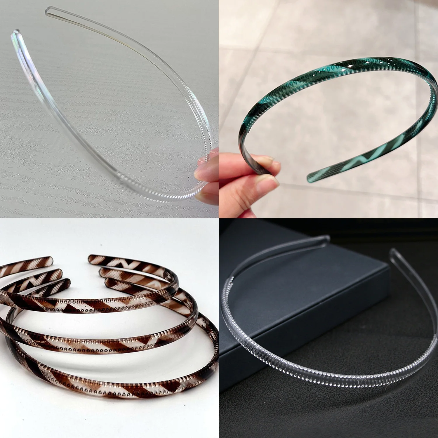 Fashion Stripe Toothed Hair Hoop Women Men Transparent Hair Head Hoop Band Sport Headband Antiskid Hairband Hair Accessories