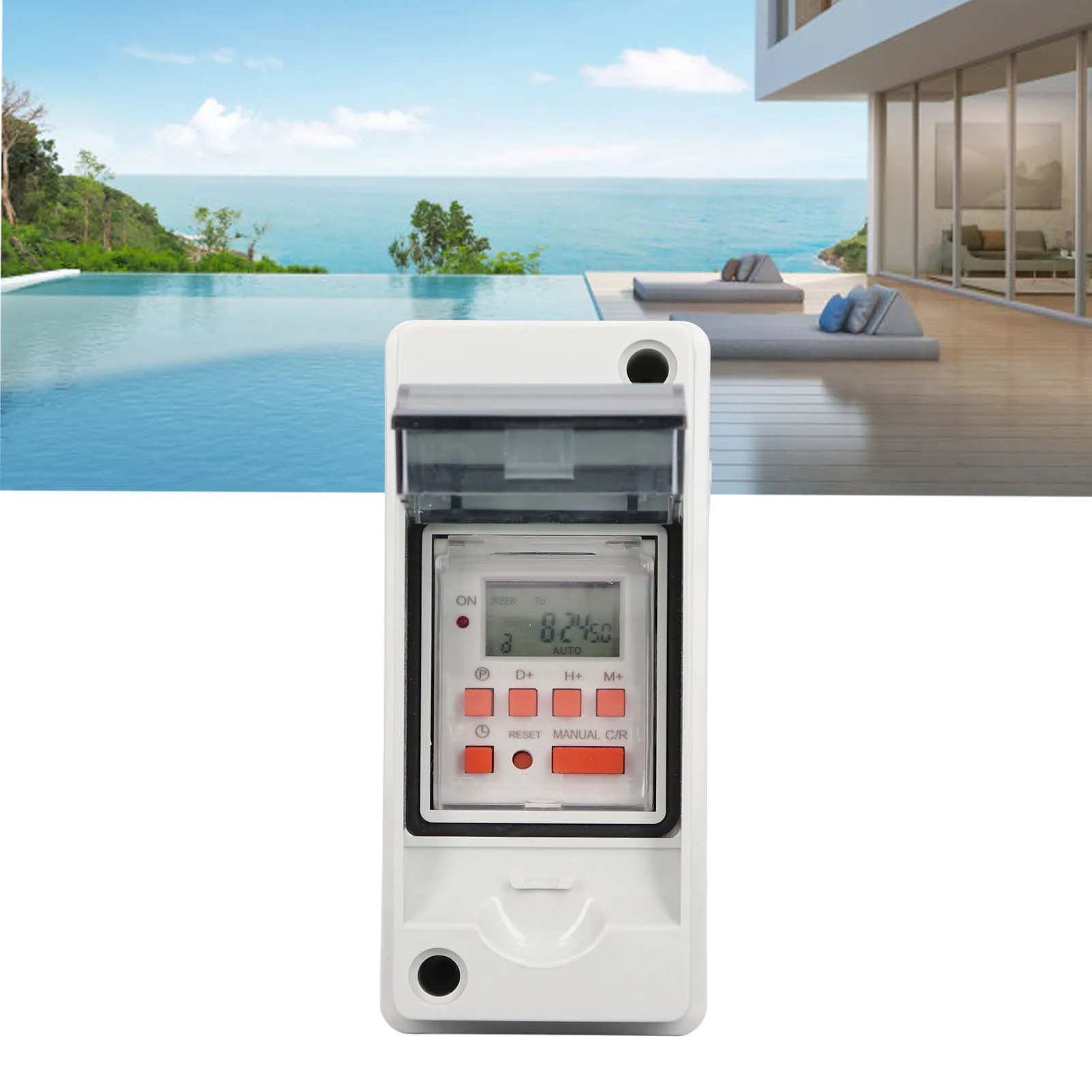 Time  Digital Timer  SPDT Waterproof LCD Screen AC85-265V 7 Day Schedules 28 On Off Times for Water Heater