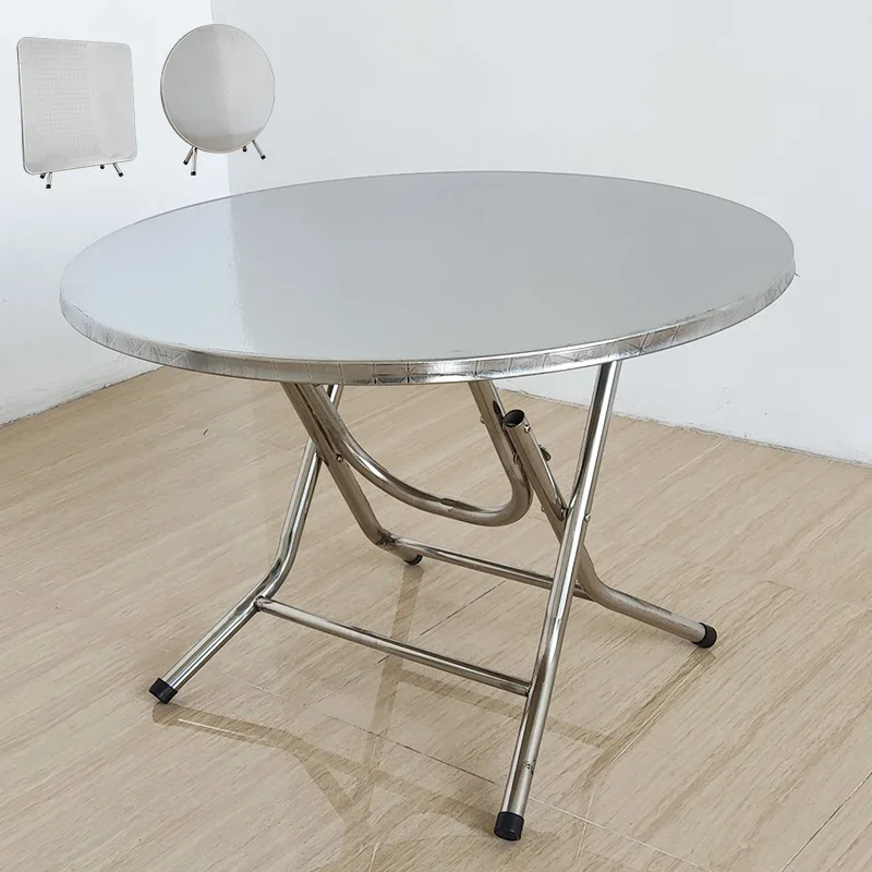 Stainless steel foldable table small low table children round round tabl square square tabl thickened dining table outdoor