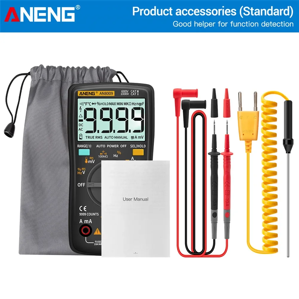 Digitale Multimeter Transistor ANENG AN8009 Testers Condensator True-RMS Tester Automotive Elektrische Capaciteit Meter Temp Diode - afbeelding 1