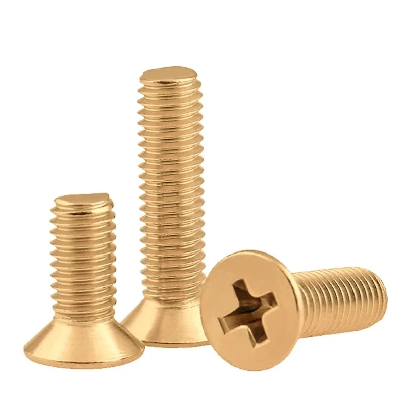 Tornillos de cabeza empotrada cruzada avellanada plana de cobre M2 M2.5 M3 M4 M5 M6 M8 Pernos de cabeza plana empotrados en cruz
