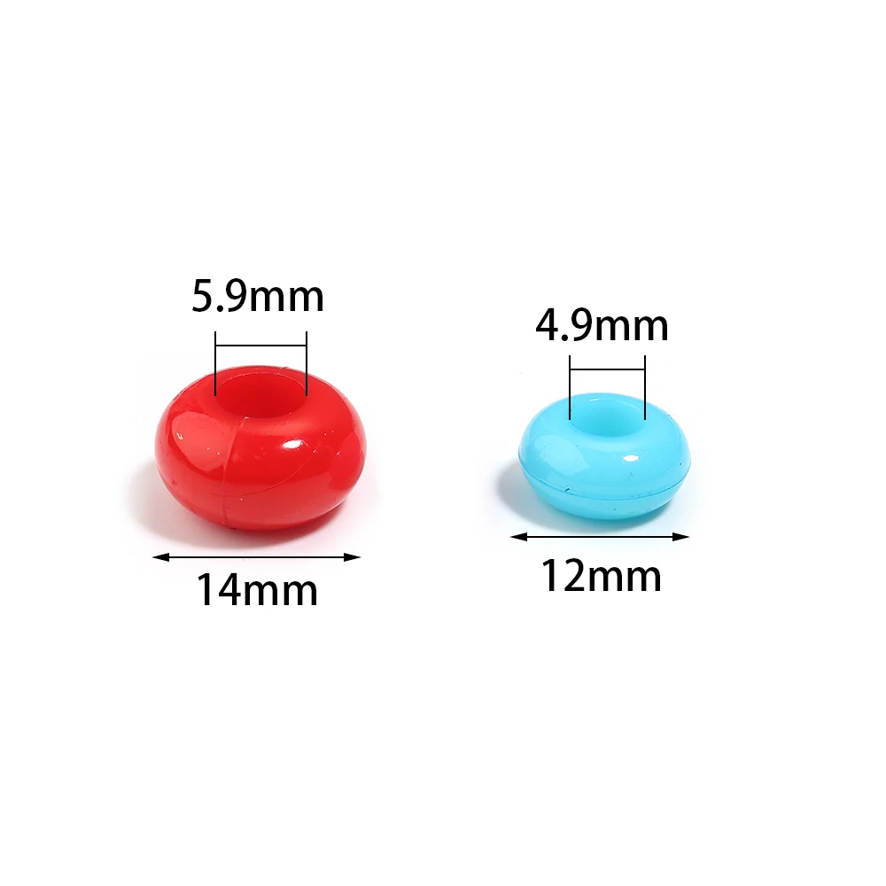 50/100pcs Big Hole Acrylic Ring Beads Mixed Color Abacus Shape Loose Spacer Bead For DIY Bracelet Keychain Accessories Wholesale image 2