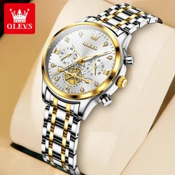 OLEVS Fashion Brand Women's Watches Luxury Original Quartz Watch Stainless steel Exquisite Luminous Waterproof Female Wristwatch