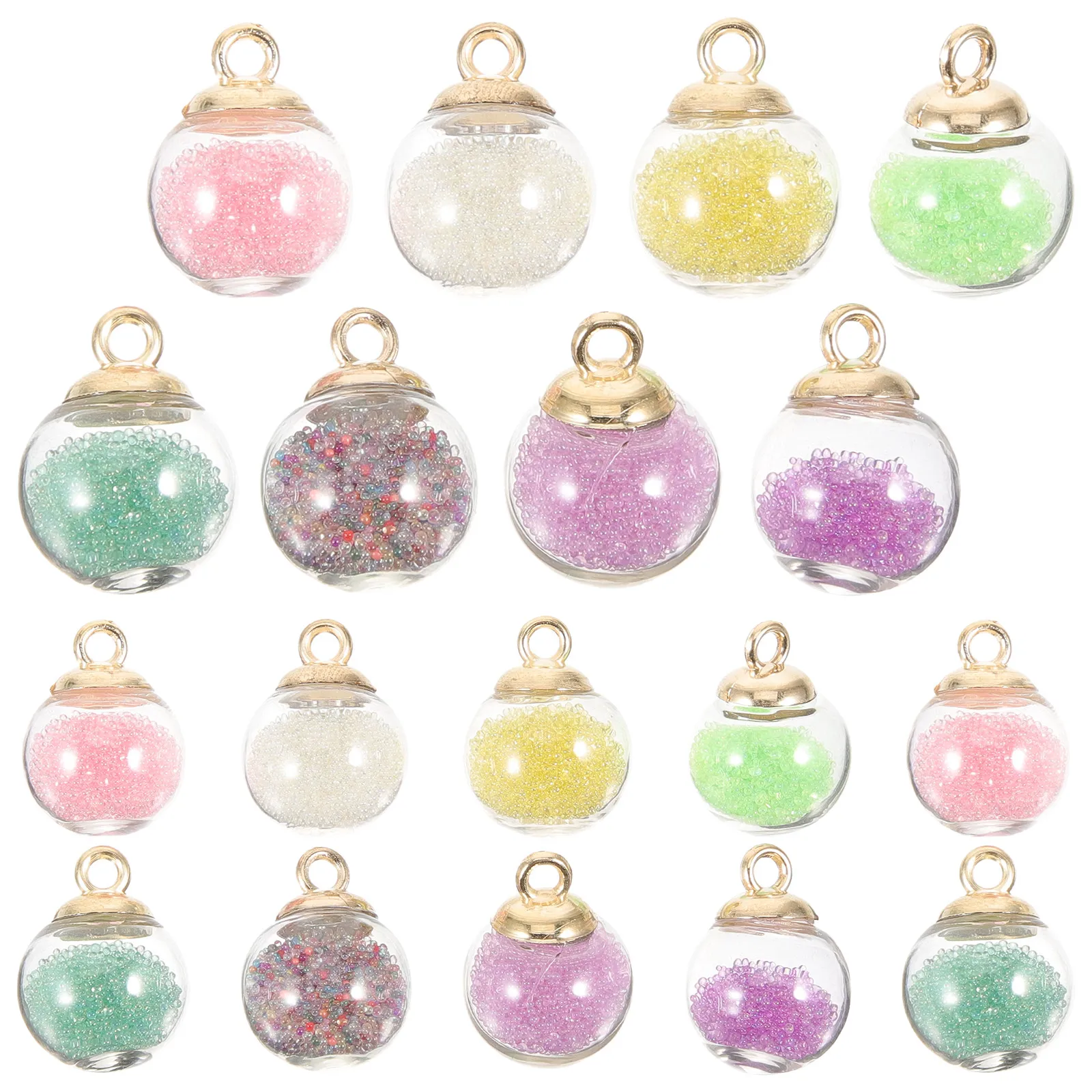

60 шт. стеклянных шарообразных подвесок-шармов: прочные, безопасные, для самостоятельного изготовления ожерелий, браслетов, ремешков для телефонов, украшений и декора