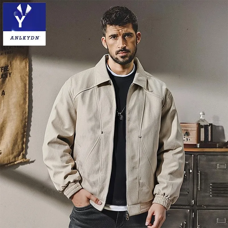 

Удобная кожаная куртка в стиле ретро, мужская уличная рабочая одежда, американская верхняя часть тела, осень-зима, Faion Ci, свободная посадка из искусственной кожи...