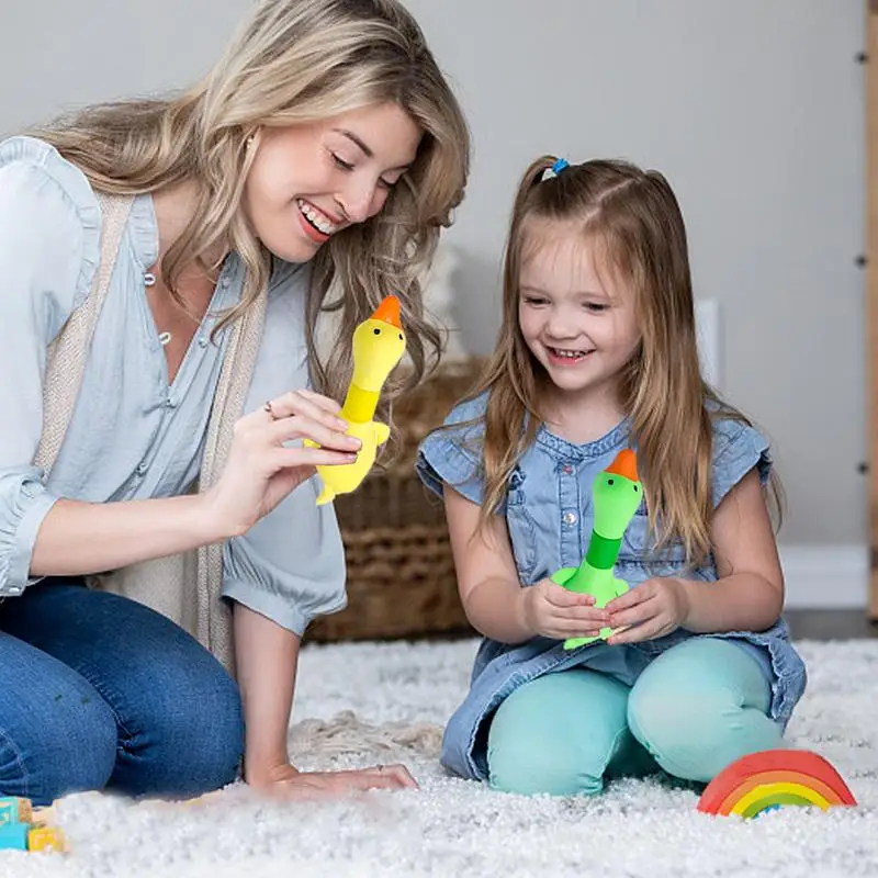 Soft Stretchy Duck Toys com tubo, Pop telescópico, Bola portátil de pato, Sensory Fidget Toys, Presente de aniversário