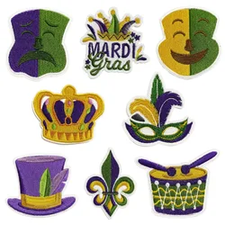 Carnival Clown Mardi Gras Popular Embroidered Logo Garment Accessories Cloth Sticker Patches Iron-on Bag Clothing For Kid