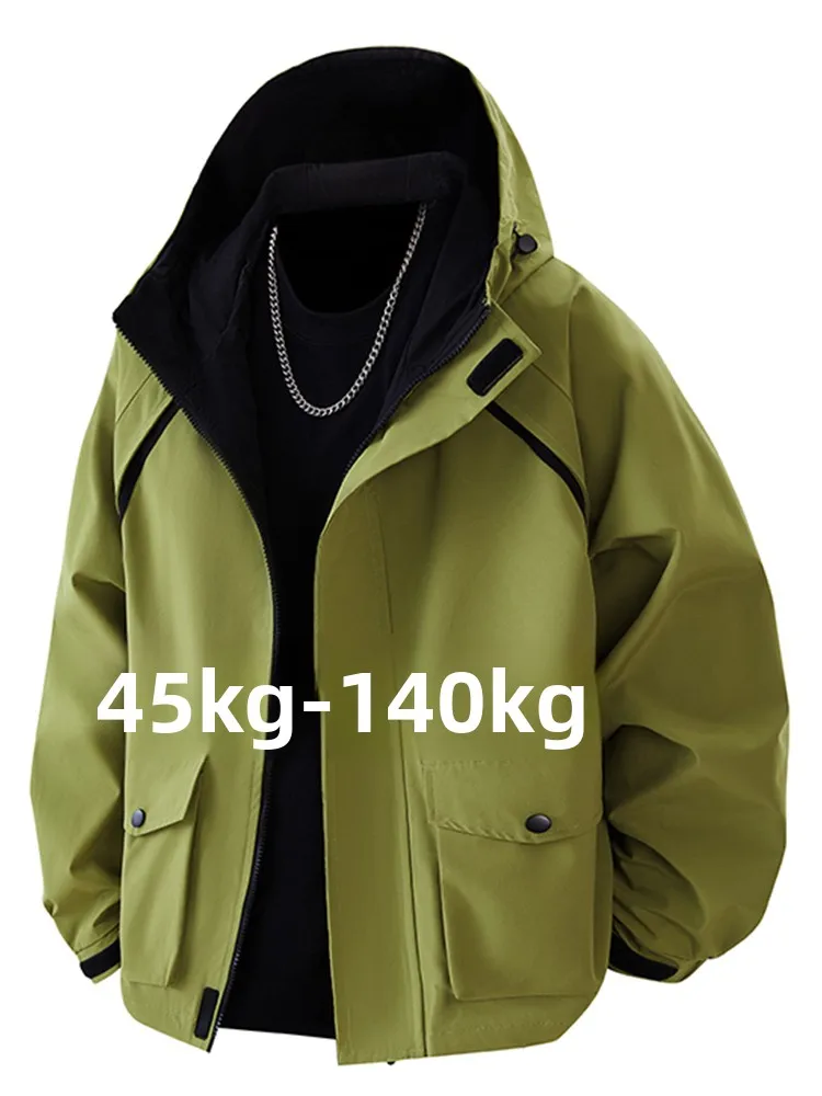 

Мужская демисезонная куртка свободного кроя с капюшоном, утепленная флисом, ветрозащитная, молодежная, из полиэстера, больших размеров