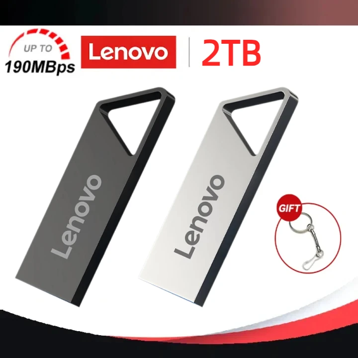레노버 메탈 펜 드라이브 USB 3.0 플래시 드라이브 U 디스크, 고속 데이터 전송 메모리 스틱, 1TB 울트라 슬림 썸 USB 메모리 디스크, 2TB