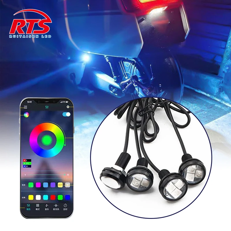 1/2/4 Wire RGB Remote Control LED Strobe Light for Car Auto Motorcycle Drone Scooter Anti-collision Warning Lamp Flash Indicator