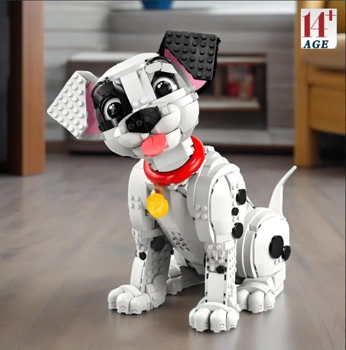 MINISO 2025 animaux 43269 blocs ensemble 101 chiot chien chat Lion blocs de construction briques 1722 pièces jouet mignon animaux cadeaux d'anniversaire de noël