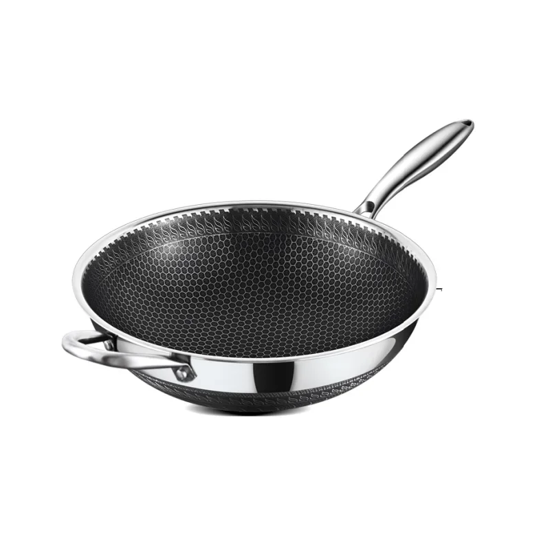 

Round Bottom 316 Stainless Steel Wok for Concave electromagnetic stoveGas Stove Non-Stick Frying Pan 웍