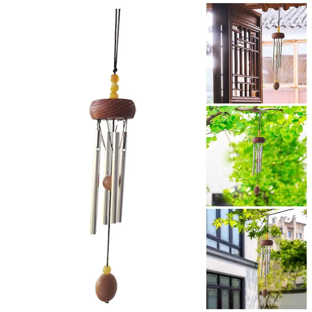 Woodstock Wind Chimes Garden Hanging Outdoor Silver Metal Colourful Metal Wood Outdoor Alloy Decoration Yard Modern Windchi R5O4