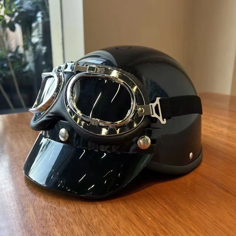 

Dot Certificated Retro Harley Helmet Electric Motorcycle Half Helmet For Cycling Men And Women'S Safety Helmets For Summer Casco