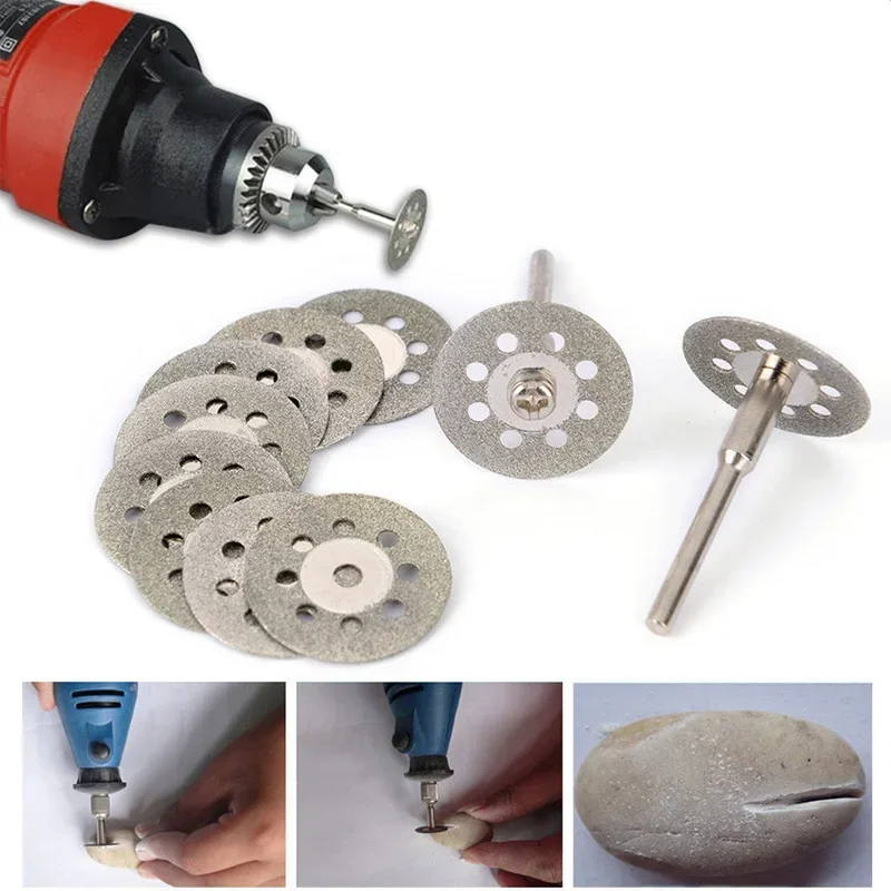 10 Chiếc 22Mm Cắt Kim Cương Đĩa Đá Mài Gỗ Nhựa Kim Loại Nhỏ Lưỡi Tròn Cho Máy Mài Điện Dụng Cụ Xoay phụ Kiện