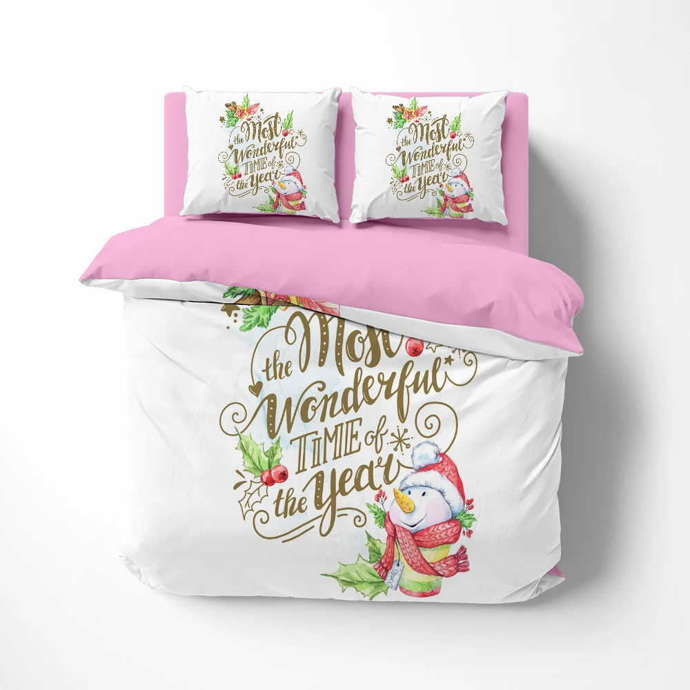 

Linens Cartoon merry christmas santa Bedding set twin queen king euro bed linen Quilt/Duvet cover set 2bedrooms lovely Bed TIME