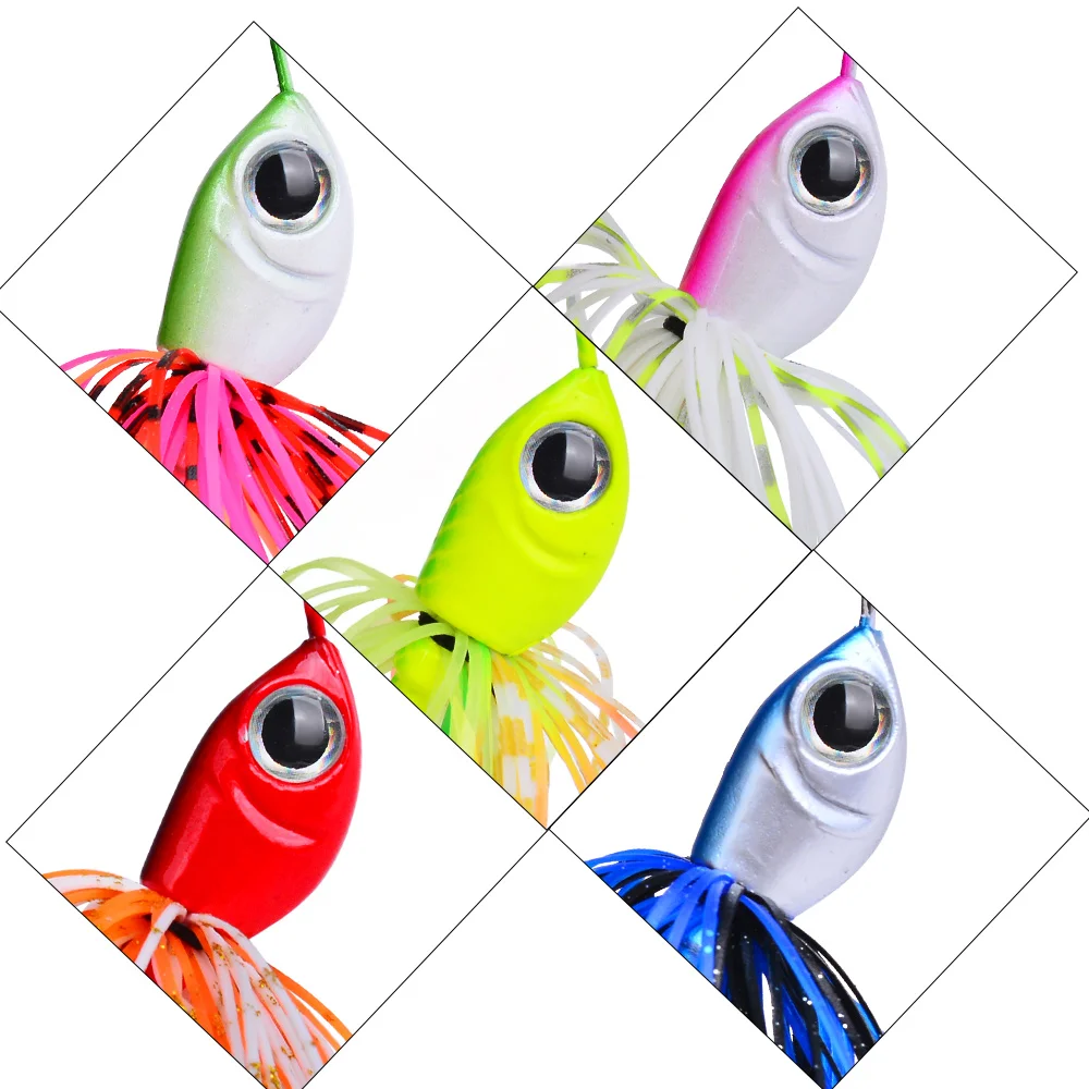PROBEROS 1/5 Stück Spinner-Köder - Ideal für Barsch, Silikon-Gummi-Jig-Skirt zum Lachs-, Hecht- und Forellenangeln – Detail 5