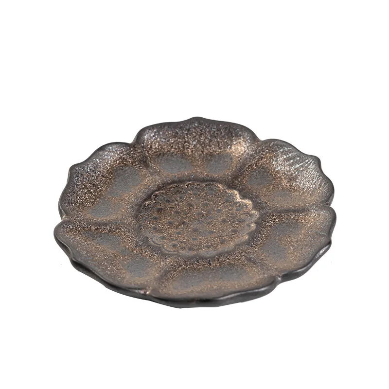 CX Chinese coarse pottery lotus coaster, tea tray insulation, Italian Kung Fu tea set accessories