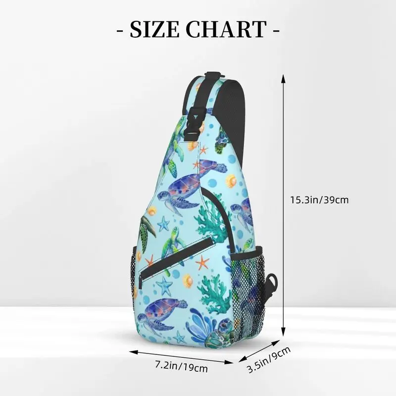 Sea Turtles Sling Chest Bag, ombro animal personalizado, mochila crossbody para homens, mochila de caminhada