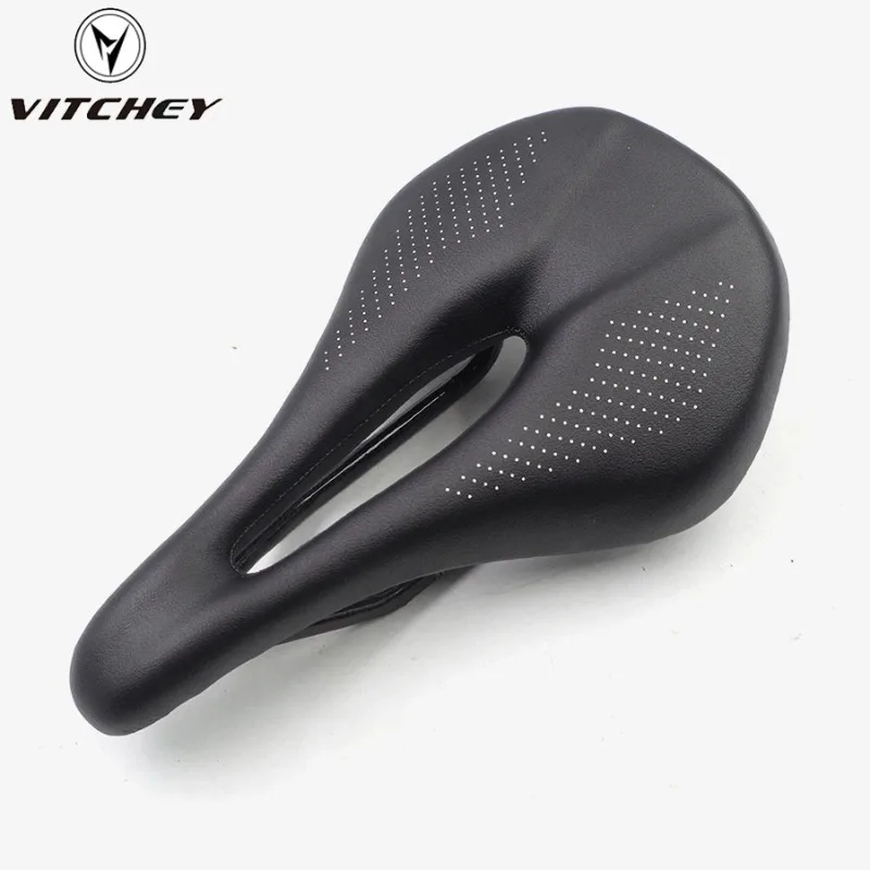 

VITCHEY Carbon Saddle T800 Carbonfiber+Leather Fiber Ultralight Road Bicycle MTB Bike Saddle Seat 155/145MM