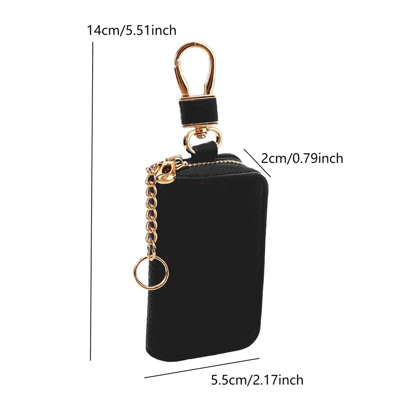 LLavero de cuero para hombre y mujer, organizador de llaves con cremallera, funda para llaves, bolso Unisex