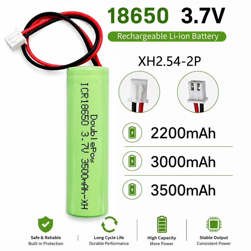 3.7V 18650 2200mah/3000mah/3500mah Rechargeable Lithium Battery Pack Fishing LED Light Bluetooth Speaker Emergency DIY Batteries