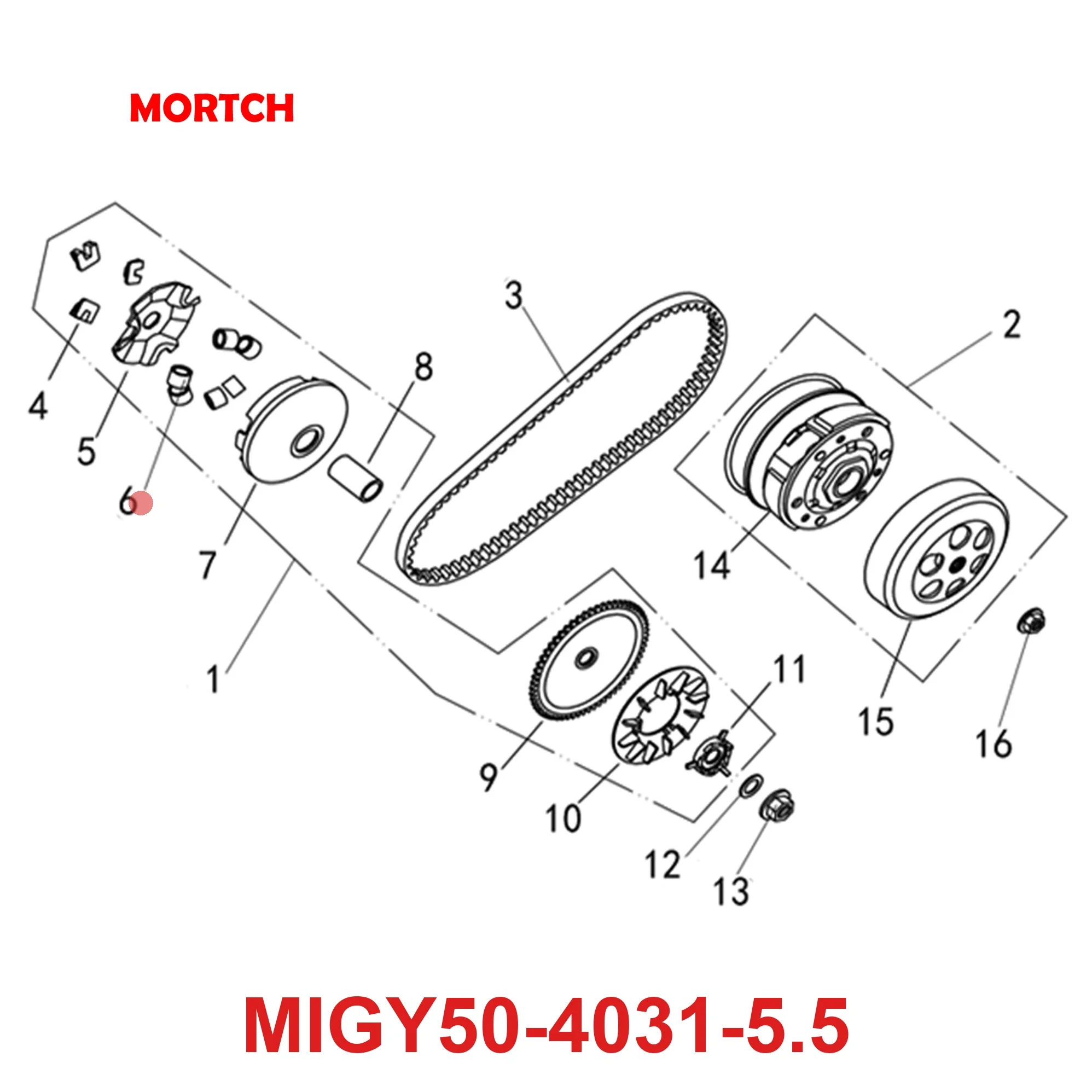 For GY6 50cc Scooter 5.5g Variator Rollers 16x13 MIGY50-4031-5.5 139QMB Honda Kymco