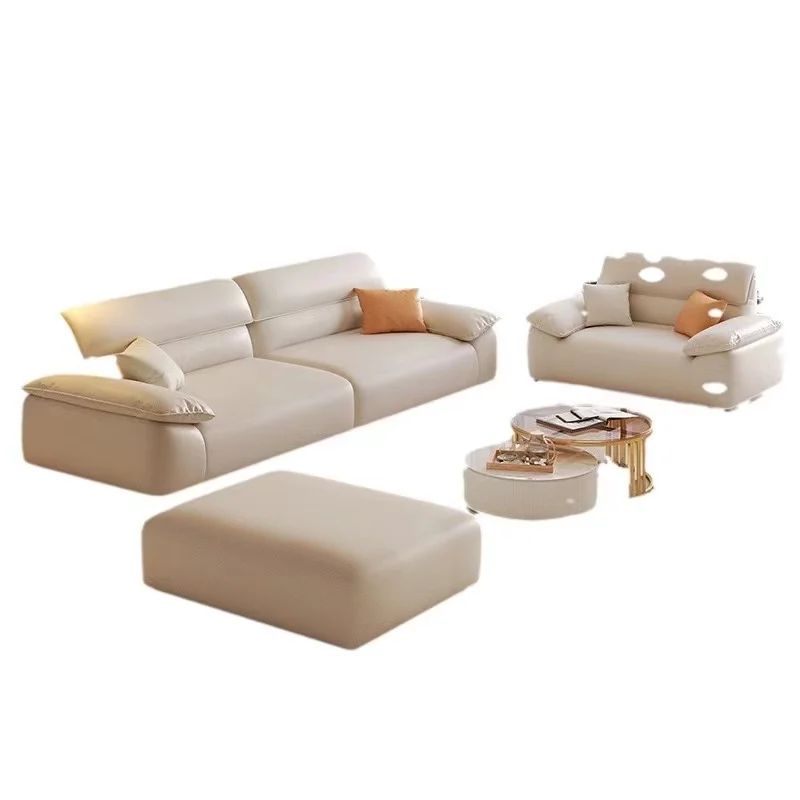 Modern minimalist style combined multi-seat large sofa set high backrest soft warm seat cushion fabric suitable for apartment