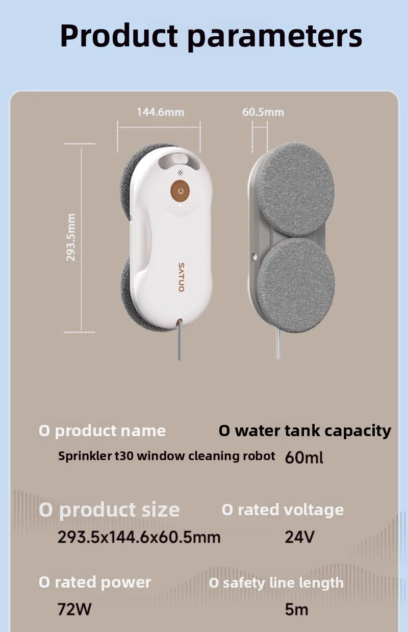 Shadeo T30 Fully Automatic Smart Water Spraying Window Cleaning Robot The Ultimate Tool for High-rise Glass Cleaning
