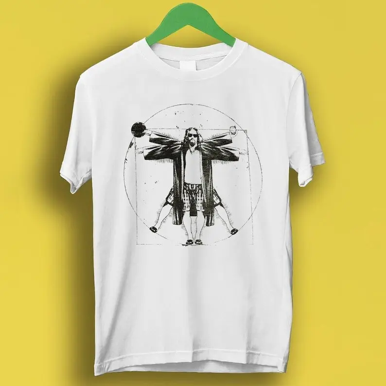 The Dude Big Lebowski Walter Da Vinci Funshirt Vitruvian Man Jesus Top Tee Unisex Cult Movie Retro T Shirt P309