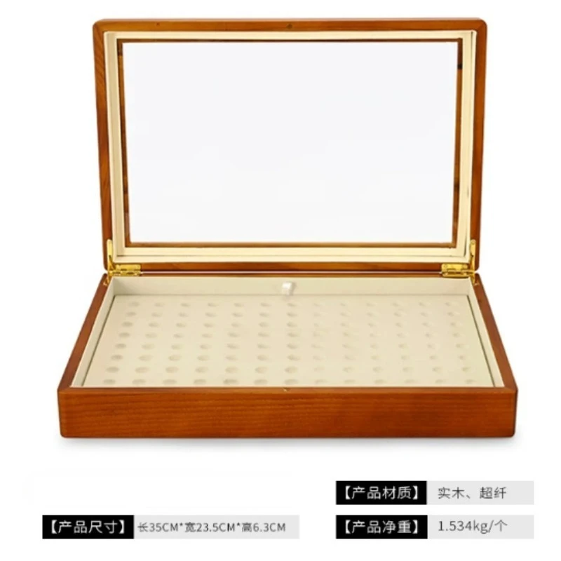 Solid Wood Jewelry Box with Dividers, Necklace Ring Storage Display Organizer