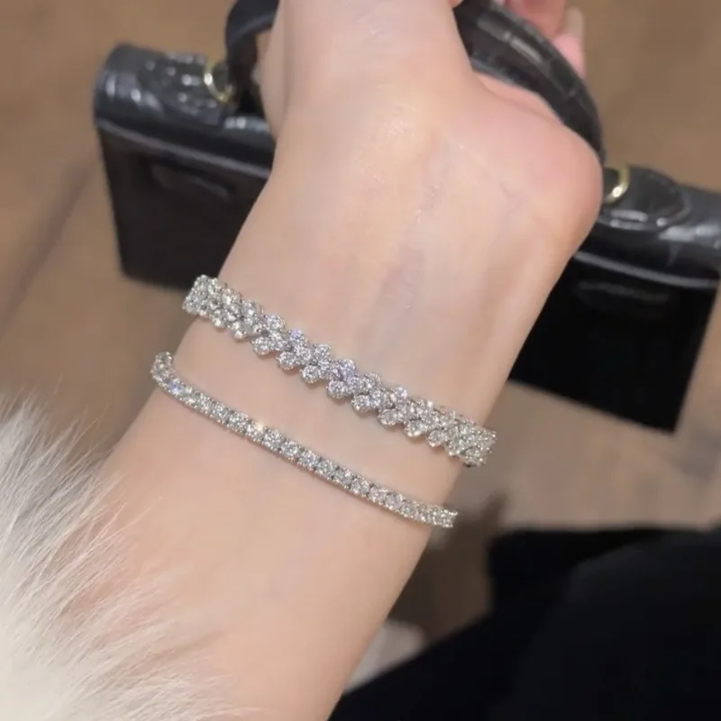 Elegant Love Roman Diamond Crystal Bracelet for Women 2026 Summer New Light Luxury Niche High End Jewelry Gift Her Anniversary