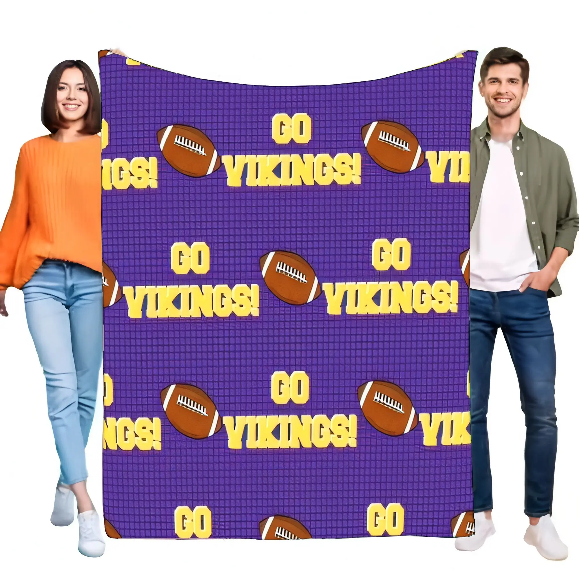 Púrpura Go Vikings-Manta para fan Nakon Del Nang, Forro Polar Suave, Acogedor und Liege für Cama, Sofa, Juego, Dekoration