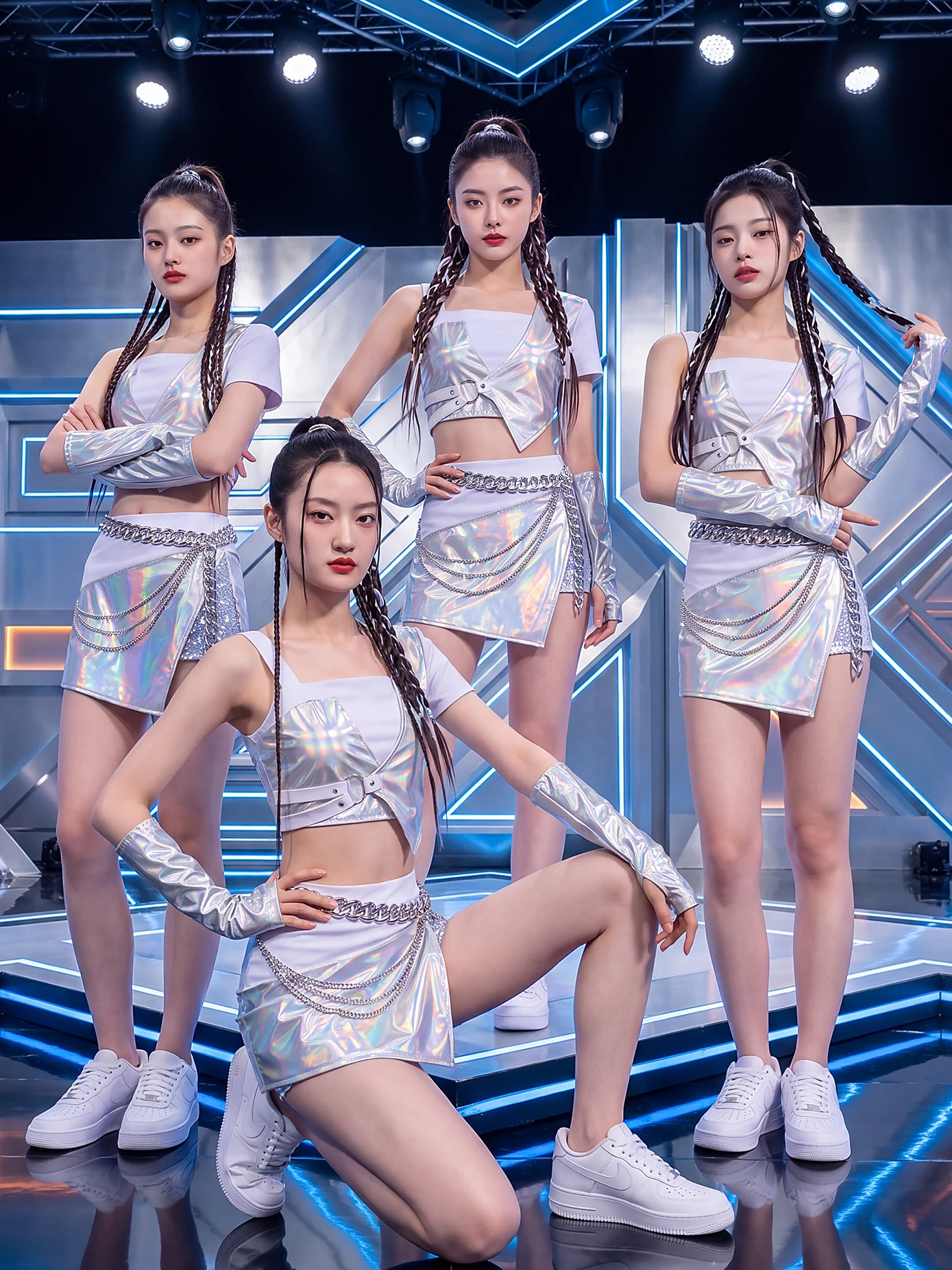 Kpop Female Dance Team Performance Outfit Korean Hip Hop Jazz Dance Costume Set Leader's Uniform Stage Performance Clothes