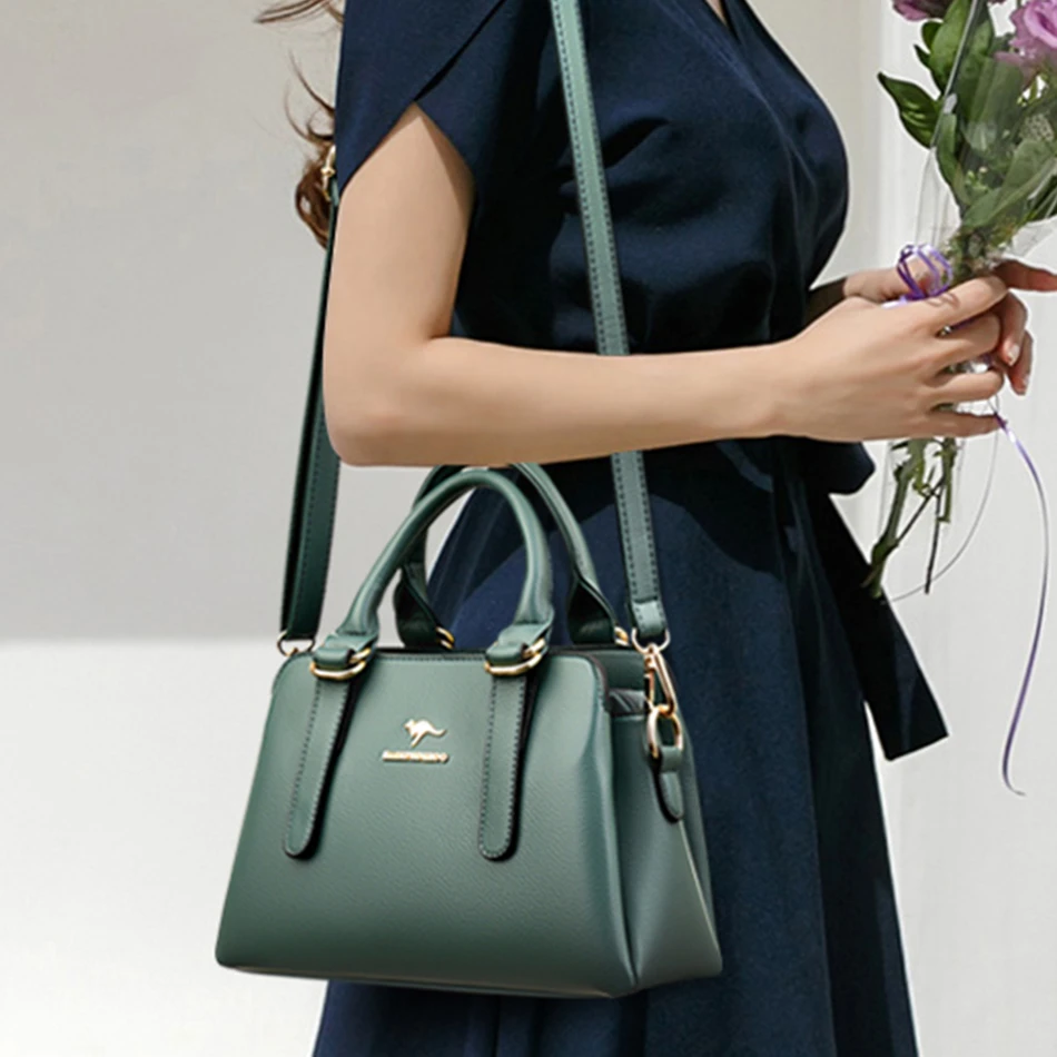 

Multi Layer European and American Minimalist Commuting Pure Color Single Shoulder Crossbody Handbag for Women