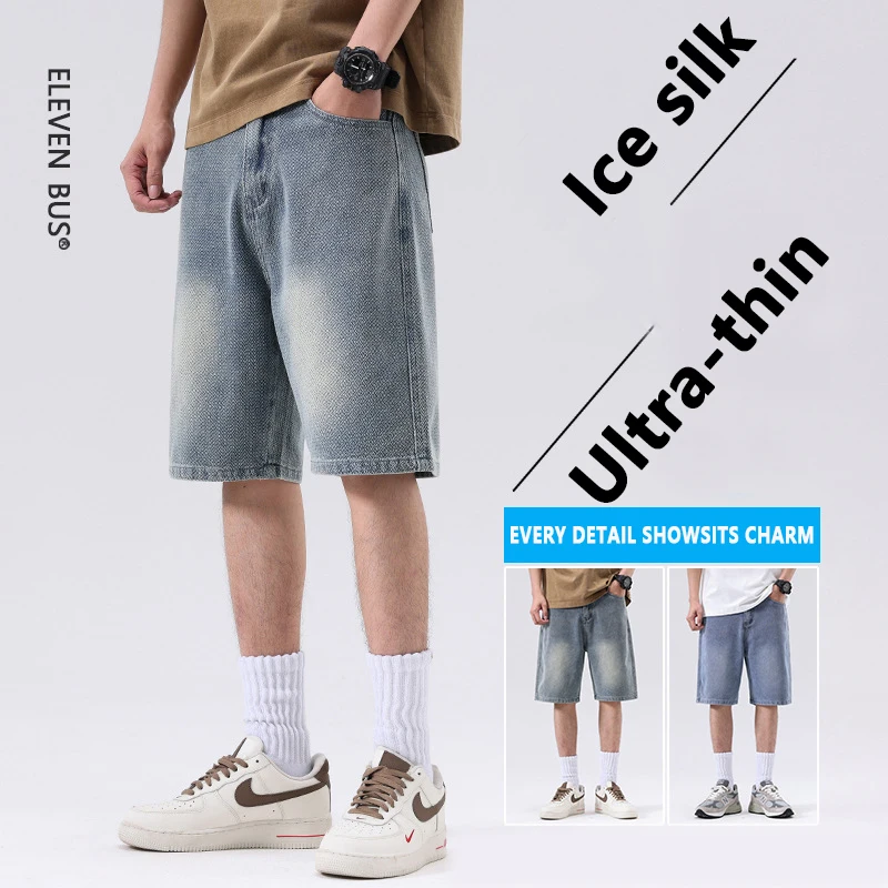 

Summer Shorts Jeans Men Denim Pants Stretch Blue Fashion Design Men's Jeans Slim Straight Male Short Jeans Hombre