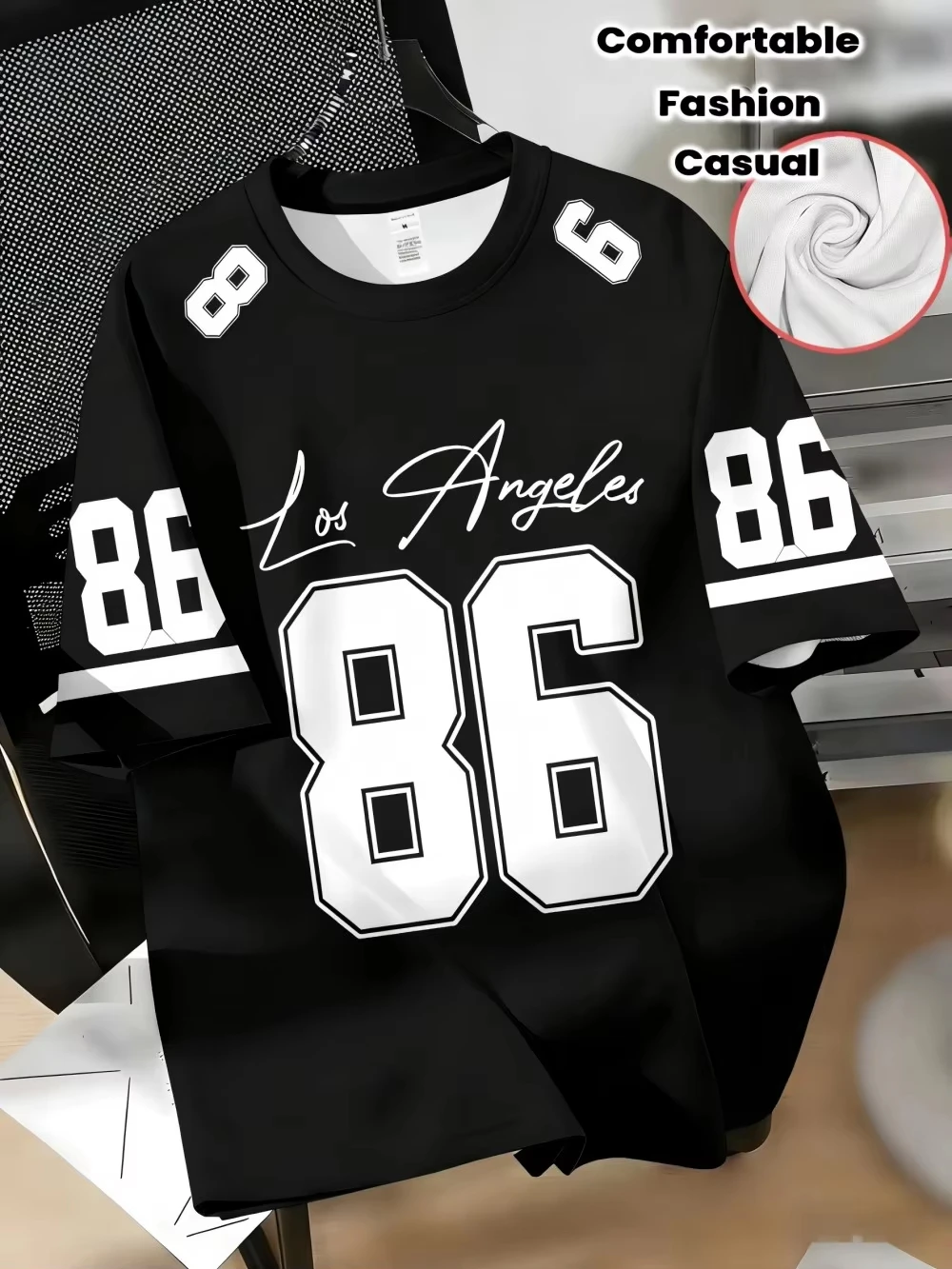 Vintage American Style Los Angeles 86 Women T Shirt, Short Sleeve Y2K Streetwear Tee, Breathable Quick Dry Top Outdoor Daily