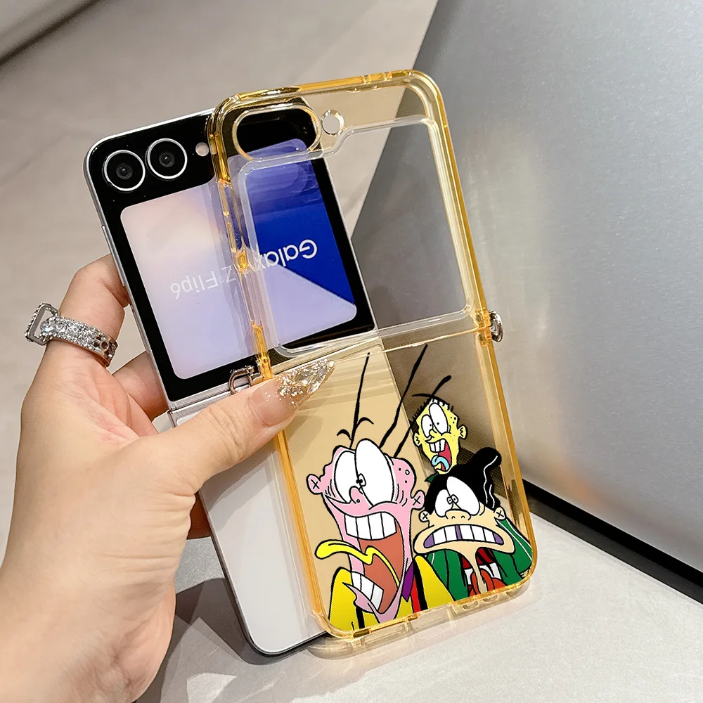 حافظات كارتونية E-Ed Edd N Eddy لهاتف سامسونج جالاكسي Z Flip3 Flip4 Flip5 Flip6 Flip7 5G غطاء ناعم قابل للطي شبه شفاف من مادة البولي يوريثان الحراري #6