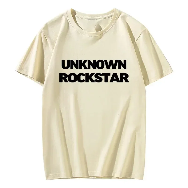 UNKNOWN ROCKSTAK Letter Graphic T-shirts 2024 New High Quality Pure Cotton Short Sleeves Summer Casual Breathable T-shirts