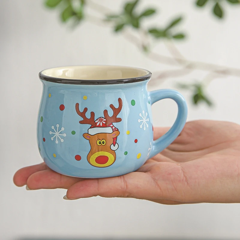 Ceramic Christmas Mug Cartoon Santa Coffee Cup Baking Shop Dessert Cup Coffee Breakfast Cup Children\'s Cup Christmas Decor Gifts