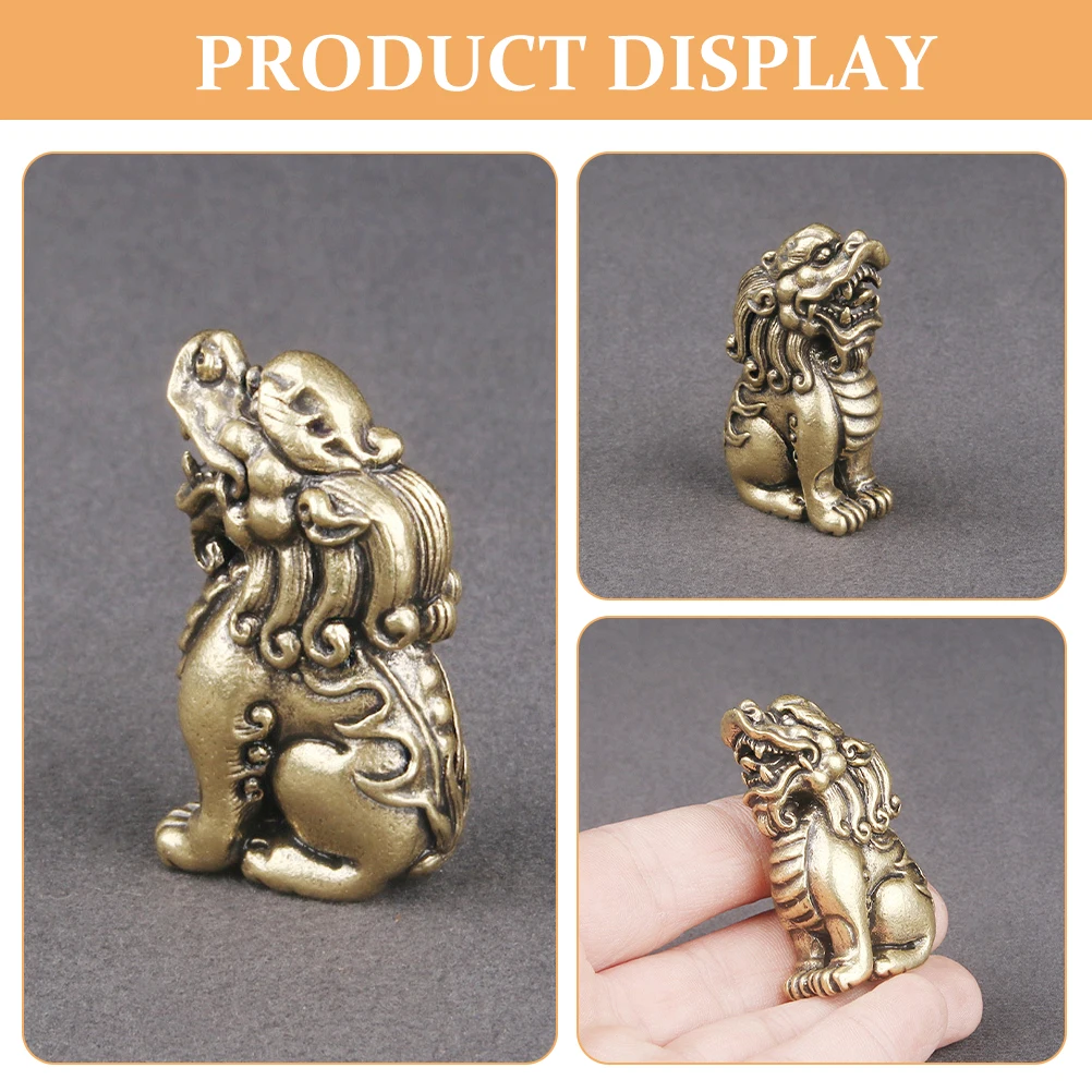 

Vintage Brass Statue Auspicious Beast Craft Desktop naments Animal Decorations Models Sculpture Gifts