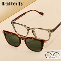 Nuevas gafas de sol magnéticas 2 en 1 con clip Ralferty Vintage cuadradas ultraligeras TR90 montura óptica para lentes graduadas hombres mujeres
