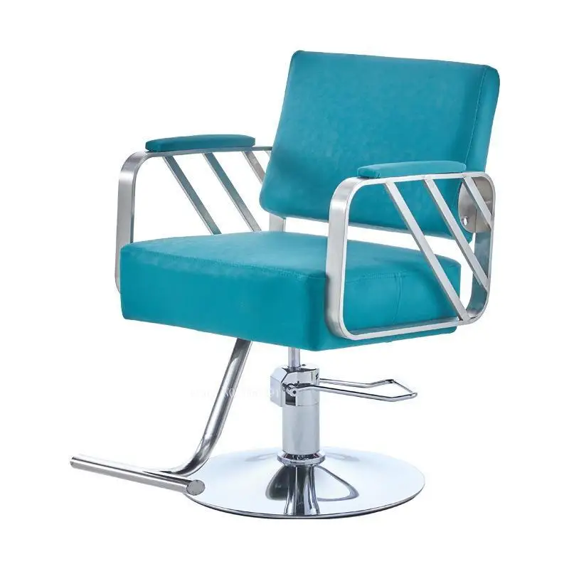 Silver Plated Chassis Salon Furniture Hair Cutting Styling Hydraulic Recline Barber Chair Commercial Furniture for Barbershop